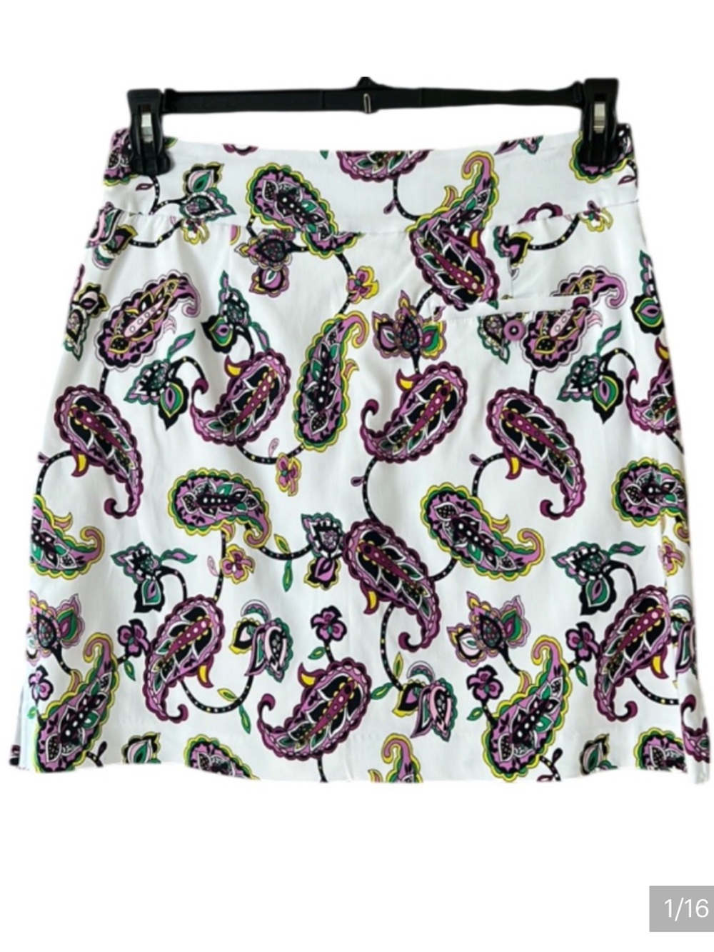 NWOT EP Pro Paisley Print Notting Hill White Multi Women's Golf Skort Sz Small
